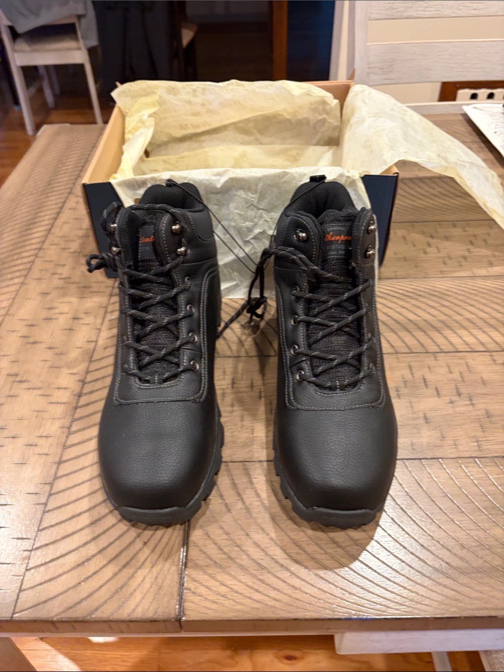 Weatherproof Black Men's Lace-Up Work Boots